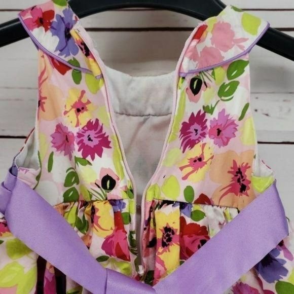Rare Edition Infants Girls Spring‎ Tie Back Floral Lined Dress Size 18 Months - Picture 6 of 8